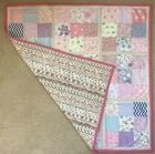 Baby Quilt Crib Blanket Patchwork 33 x 33  Handmade In Usa New