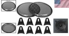 8 Inch Car Audio Subwoofer Grill Cover Protector 2pcs Black Metal Rubber