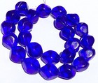 25 Pcs Vintage Blue Bicone Czech Bohemian Glass Trade Beads
