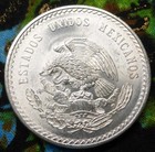 1948 Silver Mexico 5 Pesos Coin  90  Silver Coin  Aztec Cuauhtemoc  Km  465