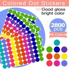 2800 Pcs Colored Dot Stickers Round Color Coding Labels Circle Dots Labels St   