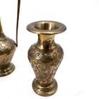 Lot Of 3 Vintage Small Brass Vases    Decor Made In India