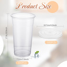 500 Sets 32 Oz Clear Plastic Cups With Flat Lids Bulk Disposable Cold Drinking C