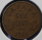 1929 Circulated Canadian Cent 