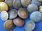 29 Wwi German Buttons  In Brass  Grey Metal  And Iron 