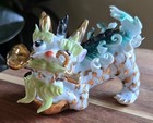 Vintage Chinese Temple Foo Dog Porcelain Statue Sculpture
