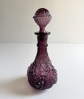 Imperial Glass Grapes Dark Purple Wine Decanter W  Stopper Vintage Barware