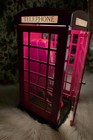 Rare Vintage British Telephone Booth W  Working Light By Old Tyme Reproductions