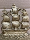 Antique Heavy Cast Iron Sailing Clipper Ship Door Stop   Bookend Nautical Boat
