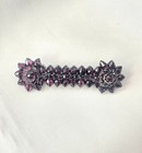 Antique Victorian C Clasp Rose Cut Bohemian Garnet Floral Starburst Pin - 2 