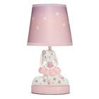  Tiny Dancer Bunny   Stars Pink Nursery Lamp With Shade   Bulb 