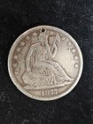 1877 Seated Liberty 50c Half Dollar Love Token    Intertwined Monogram 
