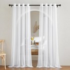 Sophisticated Sheer Grommet Curtains - 84  Long White Panel Set  Light Filtering