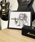Hand Drawn  not A Print  Rurouni Kenshin Himura Kenshin Framed Pen And Ink Art