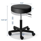 Jmu Rolling Round Stool Heavy Duty Height Adjustable For Medical Ms02 Black