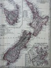 New Zealand North   South Island Tasmania Auckland 1884 Stieler Detailed Map