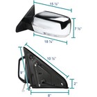 Left Side Mirror For 2013-2019 Ram 1500 Chrome Power Fold  Heated temper Sensor