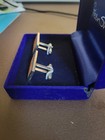 Vintage New York Knicks Cufflinks In Original Velvet Blue Green Shag Case  New