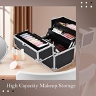 Frenessa Makeup Train Case Cosmetic Organizer Case Professional Makeup Storage