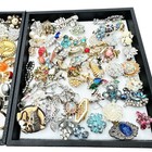 Vintage Huge Lot Of Single Earrings Rhinestones Cluster Designer For Repurpose