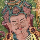 Large 19th C  Antique - Padmasambhava Thangka -  Oil Painting On Cloth - Tibet