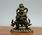 Tibet Buddhism Bronze Mahakala God Of Wealth Yama-raja Ox Head Buddha Statue
