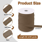 55 Yards Double Fold Satin Bias Tape 1 2 Inch Bias Binding Tape  Brown