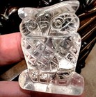 Hand Carved Quartz Owl Spirit Animal Totem Fetish Stone Figurine Usa 7479