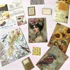 25pc Vintage Decorative Scrapbook Paper Pack     Collage Ephemera Lot Junk Journal