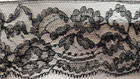 Vintage antique  Black  French  Cotton Leavers Lace  9   Yards