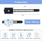 100pcs Adhesive Cable Ties Cable Clips  Self-adhesive Nylon Cable Straps 