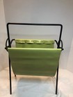 Vintage Magazine Rack Modern Avacado Green Black Sling Mid Century Mcm