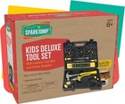 Deluxe Kids Tool Set  Leather Tool Belt And Tool Box  Brown