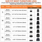 Clear Silicone Chair Leg Floor Protectors  Square Furniture Leg Caps Covers