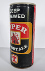 Vintage Deep Brewed Piper Export Ale Steel Empty Can Tall Boy 16 Oz Red Black