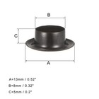 50 Set 8mm Hole Copper Grommets Eyelets Black For Fabric Leather Canvas Curtain