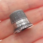 Stern Brothers Sterling Silver Antique Art Deco Oxidized Sewing Thimble Size 8