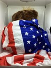 Donald Trump Trumpy Bear Deluxe With Attached Usa Flag Bear Plush New With Tags