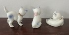 Lot Of 3 Vintage White Blue Kitty Cat Figurines Pink Bow Cottagecore 3   
