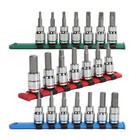 Duratech 21pc Bit Socket Set Metric Sae 3 8   Drive Torx Allen Bit Socket S2 Bit