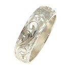 925 Silver Personalized Custom Made 6mm Hawaiian Scroll Ring Band Raised Letter