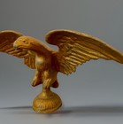 Vintage Eagle Emblem Flag Pole Topper Finial 13    Wing Span Cast Brass Iron