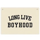 Long Live Boyhood Boys Room Decor - Linen Nursery Banner For Toddler Color_13