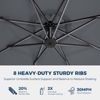10ft Patio Umbrella Outdoor Offset Hanging Umbrella 3-tier With Base Solar Light