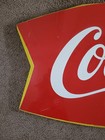 Vintage Coca Cola Large Fishtail Metal Red Sign 5ft Long 