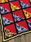 Vintage Crochet Granny Square Roseanne Afghan Quilt Blanket Throw 62   x42    Nice