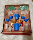 Vintage Akro Agate Children   s Tea Dishes Set In Box 22 Pcs - 1 Missing