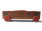 Vintage Holgate Juniors Circus Wooden Pull Toy Wagon Geometric Building Blocks