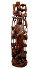Vintage Chinese Carved Wood Guanyin Kuan Yin Lotus Birds Sculpture 23 75 