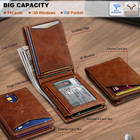 Men Slim Leather Pocket Wallet Bill Holder 11cards-genuine Leather   Rfid Blocki